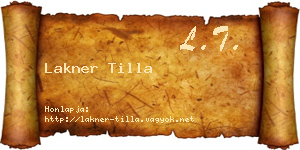 Lakner Tilla névjegykártya